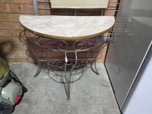 Marble-style top console table