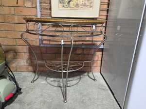 Marble-style top console table - 2