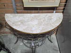 Marble-style top console table - 3