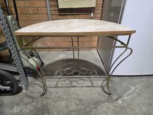 Marble-style top console table - 4