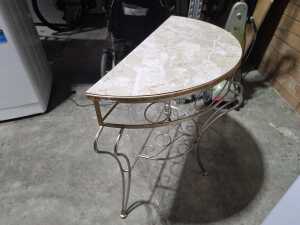 Marble-style top console table - 5