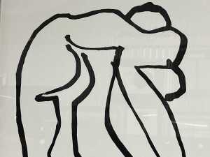Pair of contemporary abstract figure studies - 3