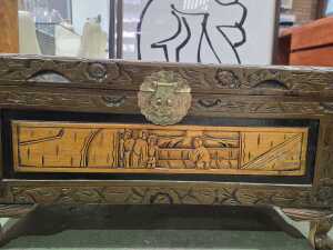 Chinese carved timber storage chest - 2
