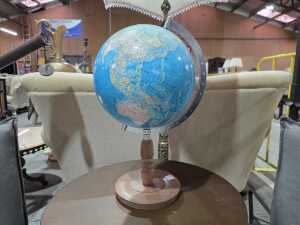 Atlas globe on turned timber base - 3