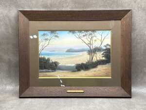 Artist unknown, Broken Bay. Pastel drawing on paper