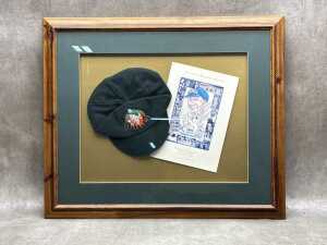 The Grand Bradman Dinner, in honour of Don Bradman's 90th birthday, 27 August 1998, souvenir program and cap.