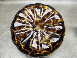 Two speckled art glass items - 3