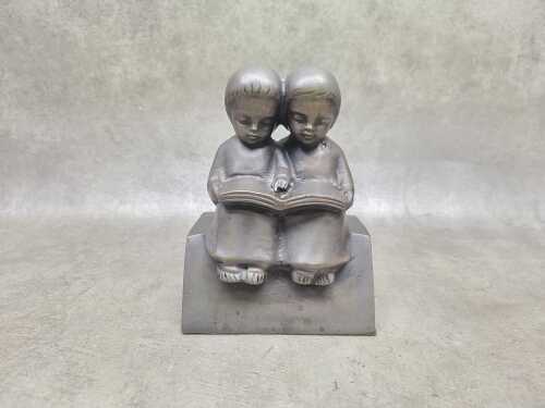 Leopoldine Mimovich (1920-2019) bronze sculpture of children reading