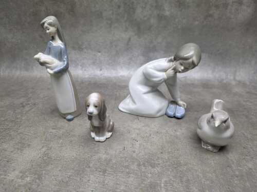 Four Lladro porcelain figures