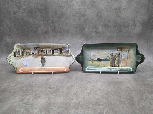 Two Royal Doulton Seriesware sandwich platters, A/F