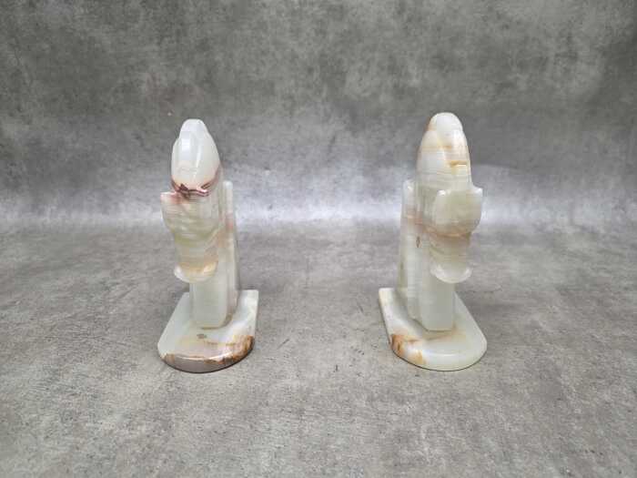 Pair of onyx horse head book ends