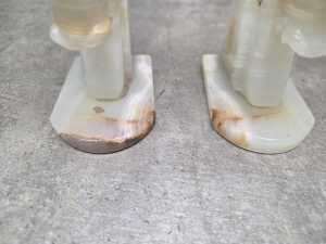 Pair of onyx horse head book ends - 4
