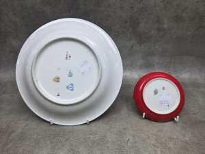 Four ceramic pieces including Lubiana dishes and vase. - 3