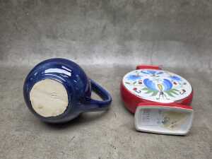 Four ceramic pieces including Lubiana dishes and vase. - 6