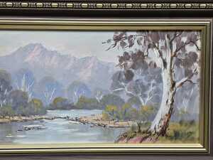 Norma Kett, Australian riverscape. Oil painting on board - 2