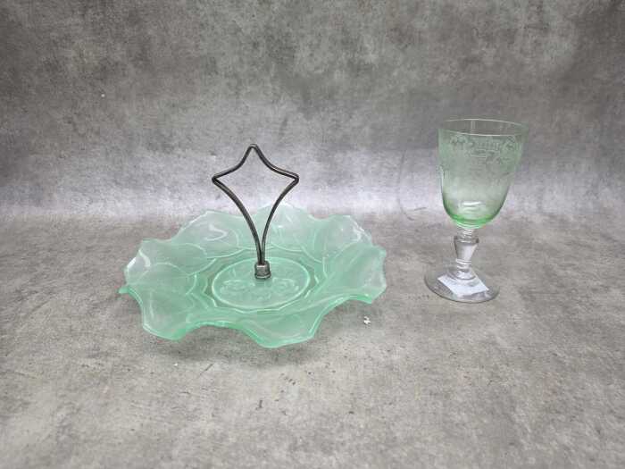 Two uranium glass pieces