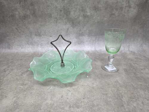 Two uranium glass pieces