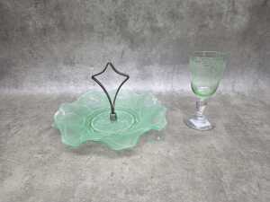 Two uranium glass pieces