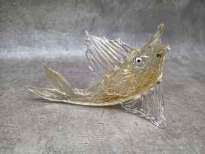 Murano art glass fish figure with aventurine inclusions - 2