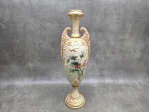 Royal Worcester porcelain twin handled vase, 1901, A/F