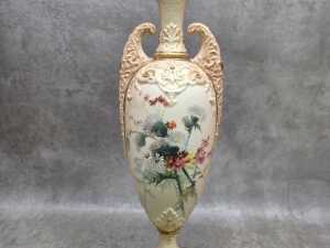 Royal Worcester porcelain twin handled vase, 1901, A/F - 2