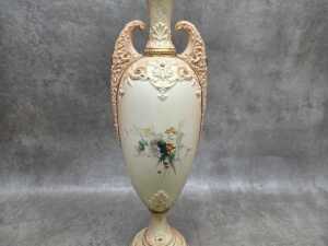 Royal Worcester porcelain twin handled vase, 1901, A/F - 7