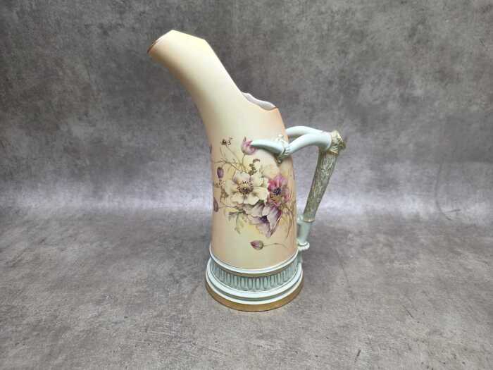 Victorian Royal Worcester porcelain jug, 1896, A/F