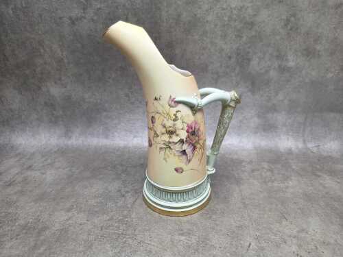 Victorian Royal Worcester porcelain jug, 1896, A/F