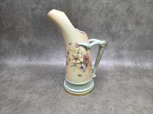 Victorian Royal Worcester porcelain jug, 1896, A/F