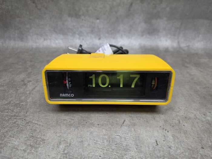 Namco yellow flip clock bedside alarm