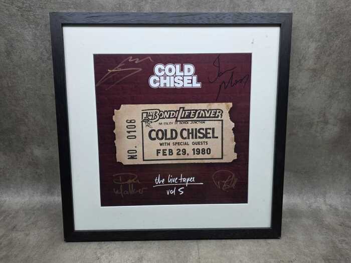 Cold Chisel framed 'The Live Tapes' art card
