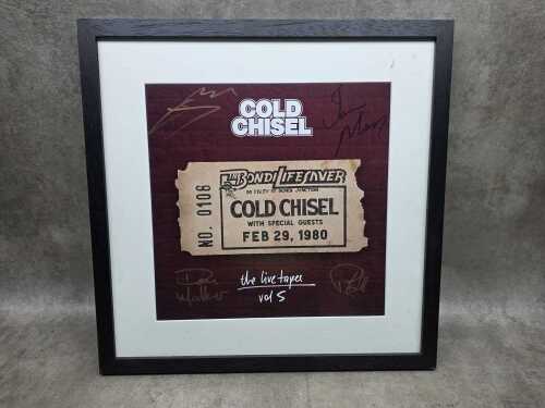 Cold Chisel framed 'The Live Tapes' art card