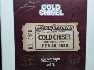 Cold Chisel framed 'The Live Tapes' art card - 2