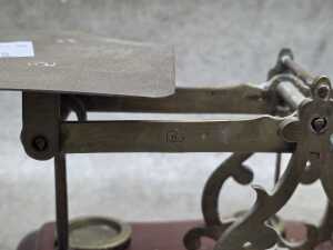 Brass and timber postal scales - 5
