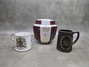 Three English Royal family commemorative porcelain pieces