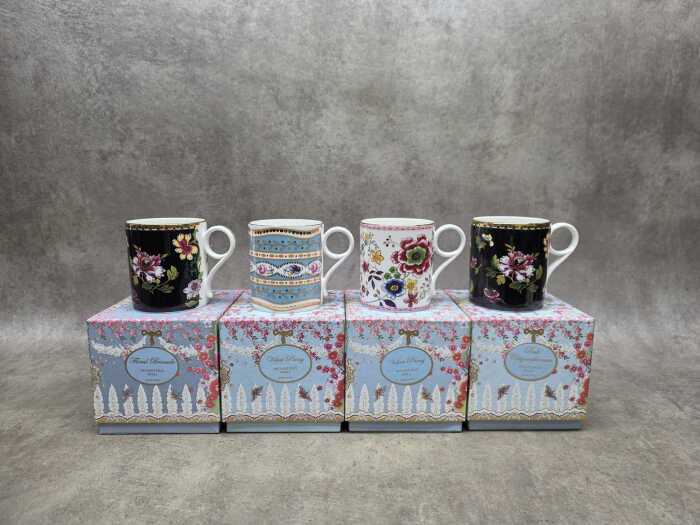 Four Wedgwood Archive Collection porcelain mugs