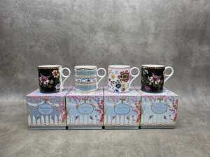 Four Wedgwood Archive Collection porcelain mugs
