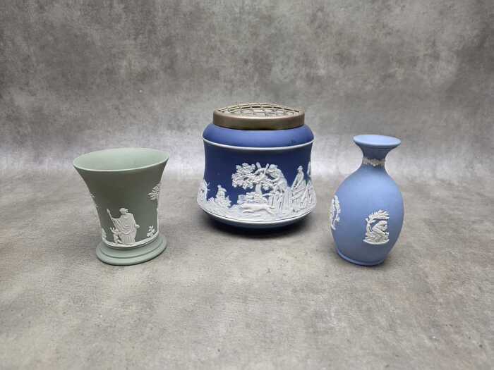 Three Wedgwood Jasperware vases