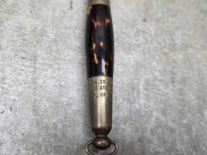 Decorative dagger and sheath with polished tortoiseshell and brass fittings - 2