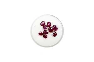 Nine oval natural rubies