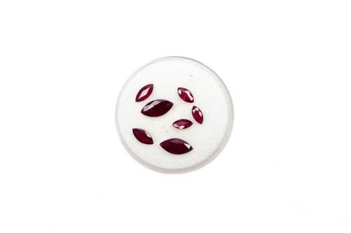 Seven natural marquise rubies