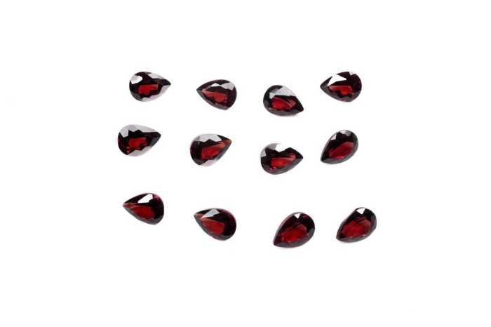 Collection of pear cut garnets