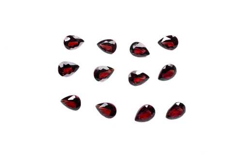 Collection of pear cut garnets