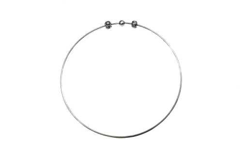 A Pandora choker torc with two charms in sterling silver
