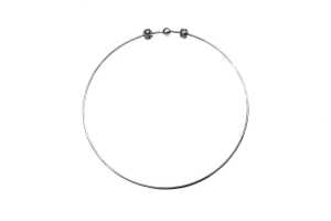 A Pandora choker torc with two charms in sterling silver