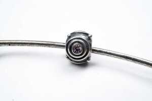 A Pandora choker torc with two charms in sterling silver - 3