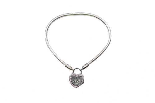 A retired model Pandora "lock your promise" bracelet in sterling silver