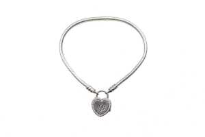 A retired model Pandora "lock your promise" bracelet in sterling silver