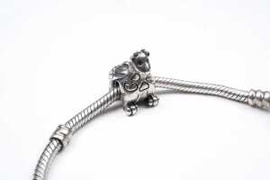 A Pandora bracelet with rare retired Winniper charm in sterling silver. - 2