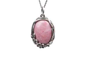 A retired Pandora Wanda's garden rhodonite pendant and necklace - 2